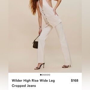 Reformation Wilder High Rise Wide Leg Cropped Jeans (size 26)